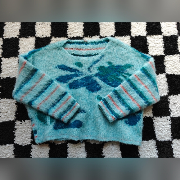 free people Marin blue Sweater M - Picture 6 of 10
